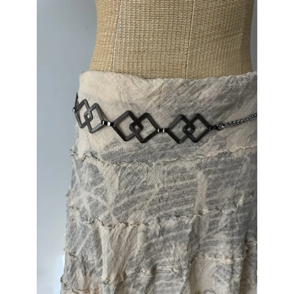 VTG Y2K Belt Chain Metal Square Diamond Adjustible‎ 26